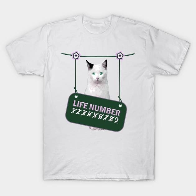 Cat on Life Nine T-Shirt by SueNordicDesigns